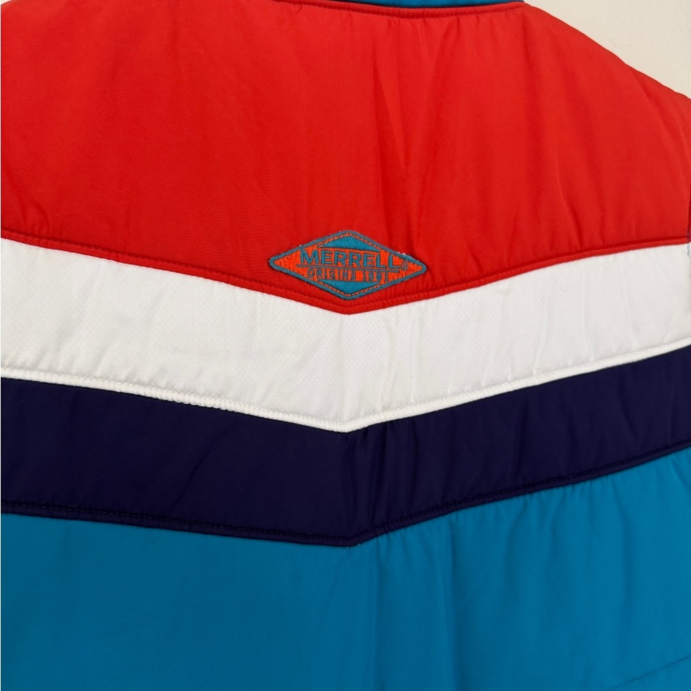 Merrell Blue and Red Colorblock Puffer Vest - Picture 8 of 9